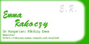 emma rakoczy business card