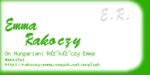 emma rakoczy business card
